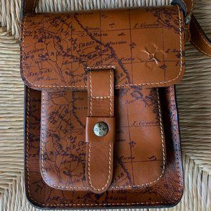 Patricia Nash Riot Rust MAP Lari Crossbody w/ 10th Anniversary Medallion NWOT